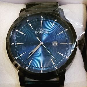 Invicta NWT 50mm Vintage Swiss Movement Blue Dial Black Stainless Steel Watch